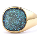 Trend Colourful Signet Square Ring Metal Glossy Geometric Width Crystal Bud Finger Punk Style Fashion Ring Jewelry Accessories