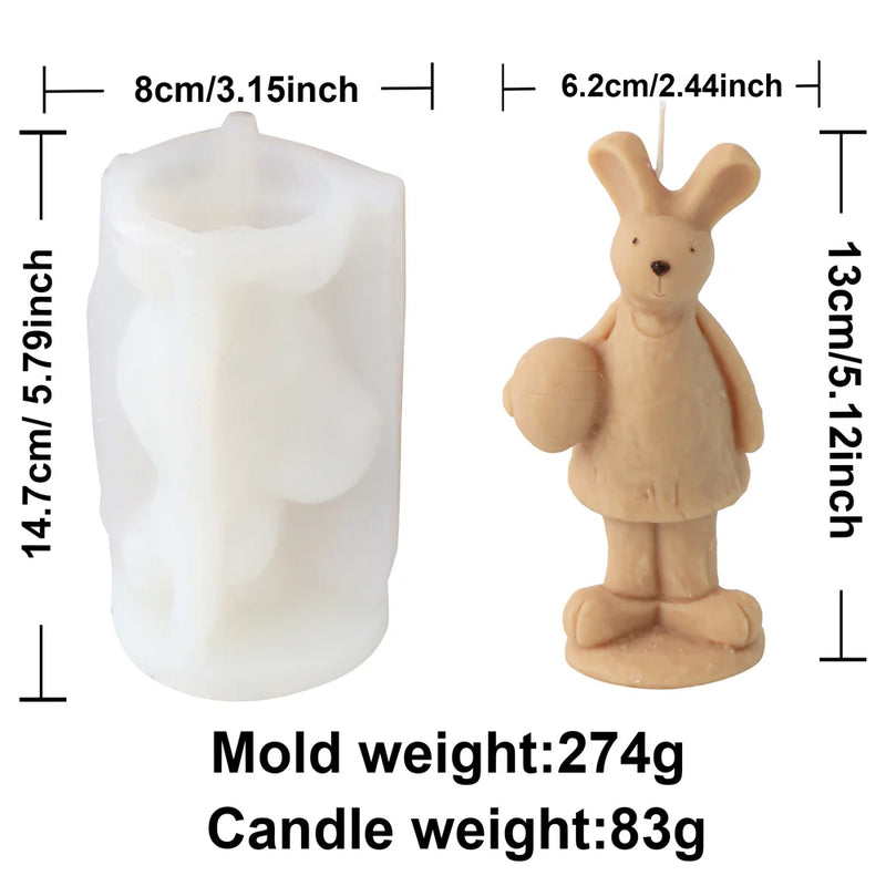 Multi Style Easter Rabbit Candle Silicone Moulds 3D Animal Crafts Resin Gypsum Soap Mold DIY Ice Block Baking Tool Home Gift