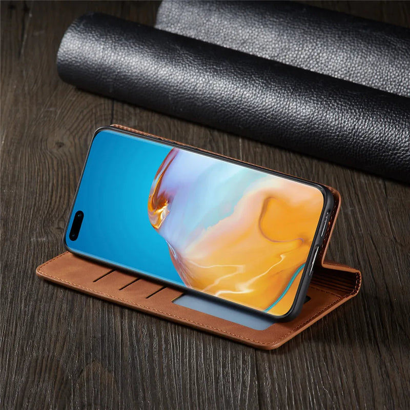 Luxury Leather Case For Huawei P40 P30 P20 Mate 30 20 Pro Lite P Smart Plus 2020 2019 Magnetic Flip Wallet Phone Bag Cover Coque