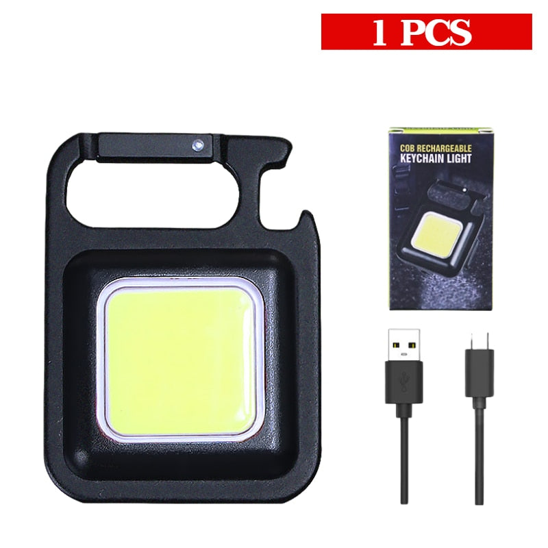 Portable Rechargeable LED Flashlight Keychain Light Torch Lantern 4 Lighting Modes Work Light Camping Light Mini Led Flashlight