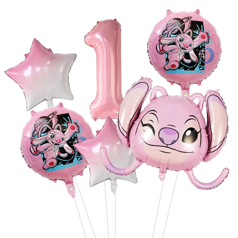 6pcs Disney Lilo & Stitch Party Balloons Stitch 32" Number Balloon set Baby Shower Birthday Party Decorations Kids Toy Gifts