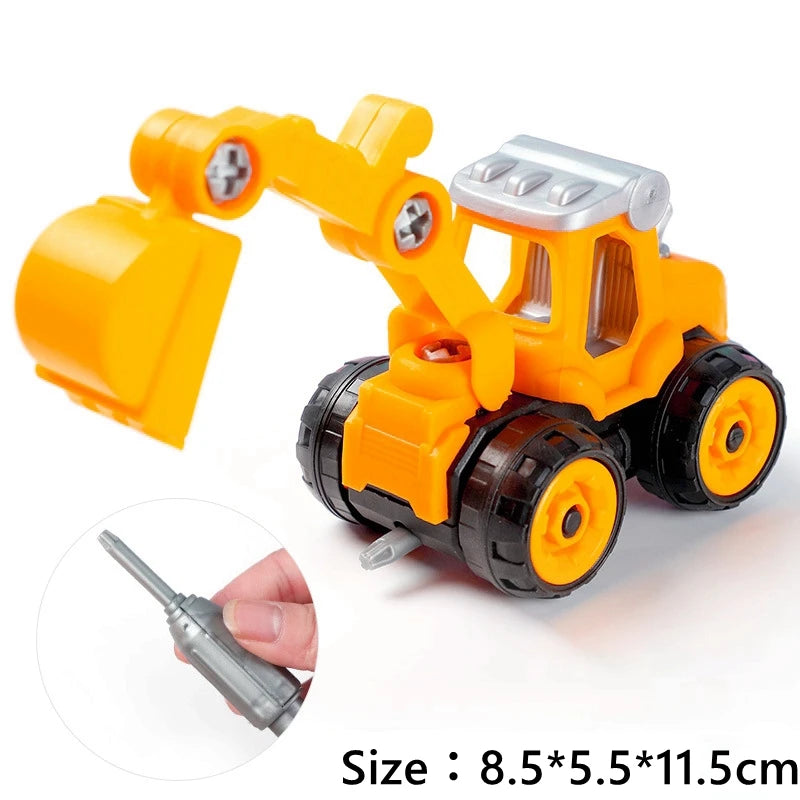 Excavator Crane Tractor Birthday Cake Topper Construction Party Cake Decor Kids Boy 1st Baby Shower One Year Happy Birthday Cake