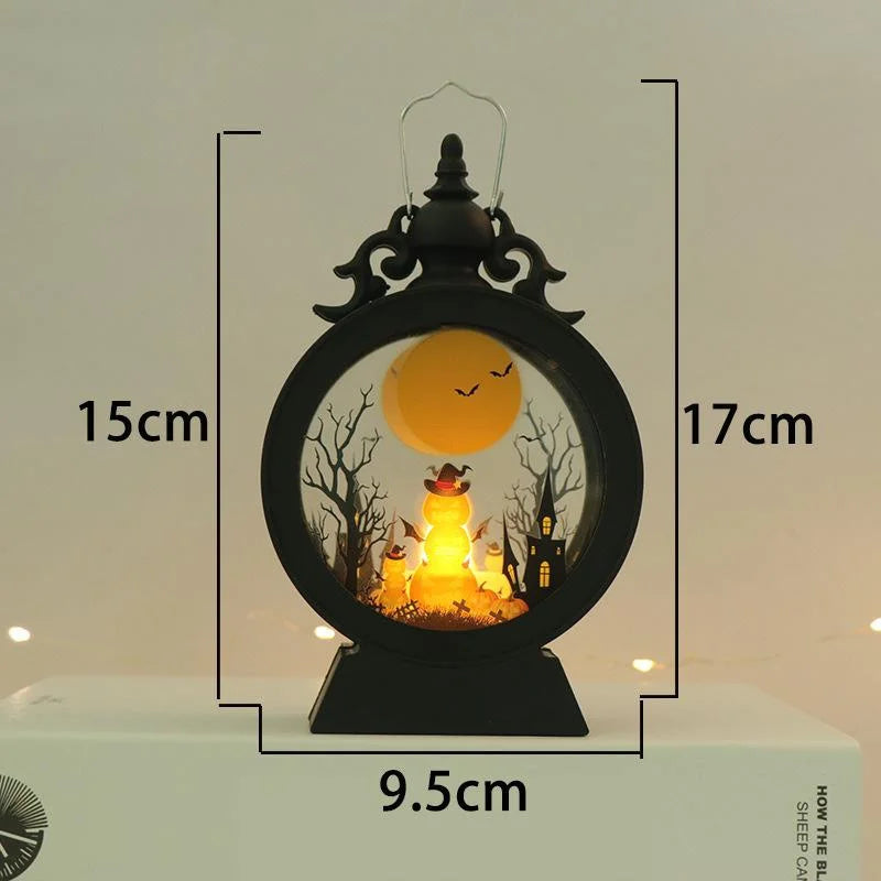 2024 Halloween LED Hanging Pumpkin Lantern Light Ghost Lamp Candle Light Retro Halloween Party Home Christmas Decoration