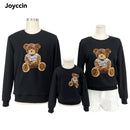 Joyccin Mother Kids Bear Embroidery Sweatshirts Thick Unisex Solid Tops Family Matching Outfits Fleeced Hoodie