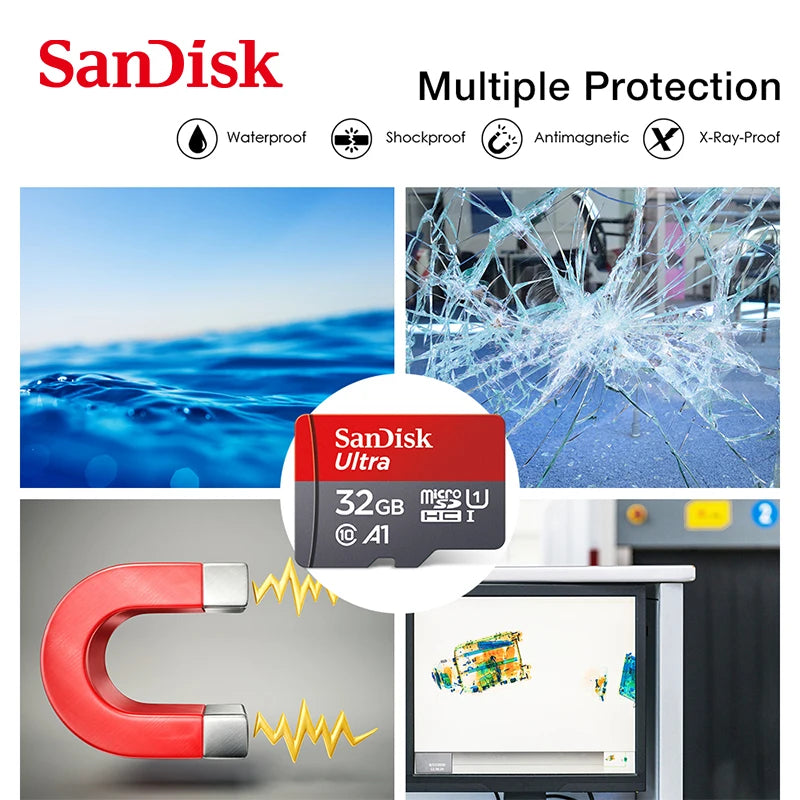 Original SanDisk micro tf sd card 256GB Memory Card 32GB 64gbGB Flash Card  Class10 TF Card 64GB 128GB A1 U1 for smartphone