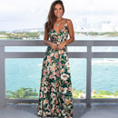 Summer New Women's Dress Long Sleeveless Printed Beach Tank Dress Fashionable European American Cross-border Style