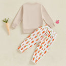 Baby Boy Easter Clothes Long Sleeve Round Neck Sweatshirt with Bunny Pattern Long Pants 2 Piece Set for Toddler Boys