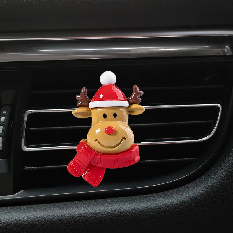 Christmas Car Air Freshener Clip Christmas Tree Santa Air Car Perfume Clip Air Vent Clip Auto Christmas Decoration Car Accessory