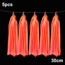 Glow Neon Party Supplies Neon Paper Garland Tassels Triangle Flags Bunting Birthday Party Wedding Black Light Reactive UV Decor