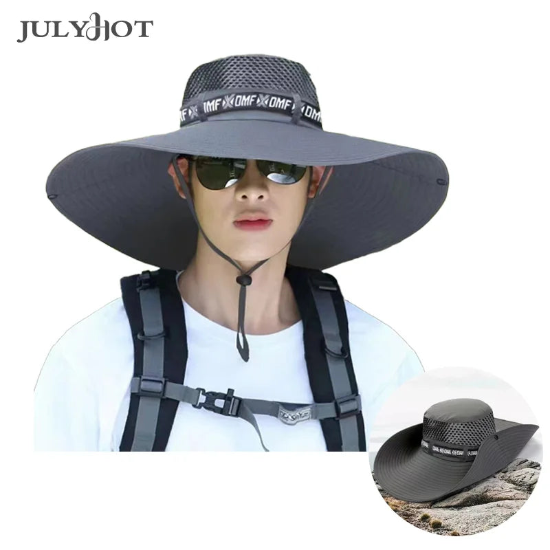 15cm Wide Brim Sun Hat Quick Drying Sunscreen And Shading Agricultural Work Hat Adjustable Protect Neck