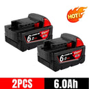 ⭐18V, 12800mAh For Milwaukee M18 Power Tool Battery, Charger, BR, XC, M18B5, 48-11-1860, Built-in 18650 Battery