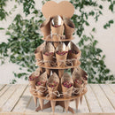 Wood/Kraft Paper Wedding Confetti Cone Tray Rustic Wedding Decoration Confetti Cones Stand DIY Holder Support Weding Supplies