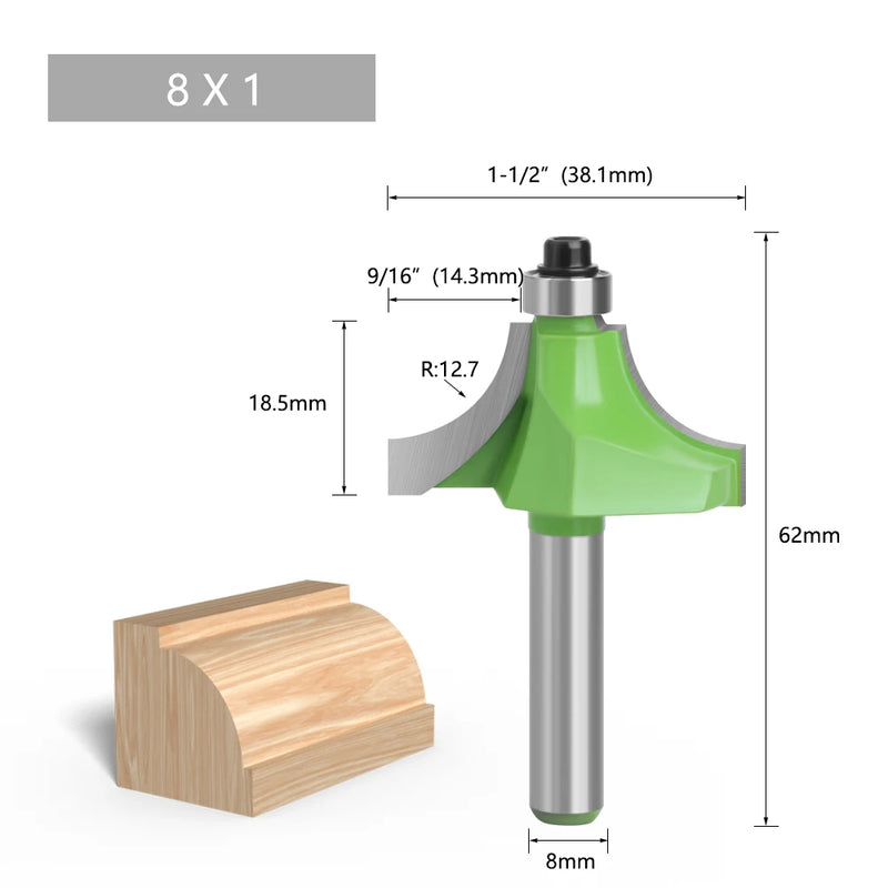LAVIE 1pc 8mm Shank Beading Bit Tungsten Carbide Double Edging Router Bits Milling Cutter For Wood Woodworking Tools C0805216GN