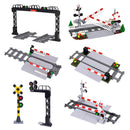 MOC Creative Expert City Train Traffic lights Railing Crossing Railway Express Bricks Building Blocks DIY Toys for Kids gifts