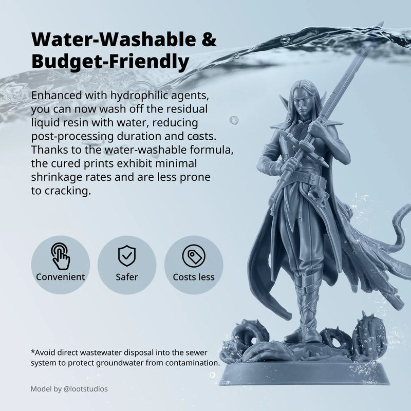 ANYCUBIC Water Wash ABS LIke Resin 3.0 For 3D Printer 405nm Water-Washable Quick Curing 3D Printing Materials For Photon Mono M7