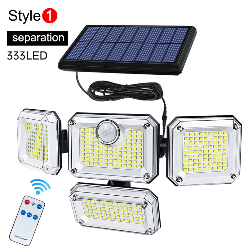 20w Super Bright Solar Lights 122/333led IP65 Waterproof Outdoor Indoor Solar Lamp With Adjustable Head Wide Lighting Angle