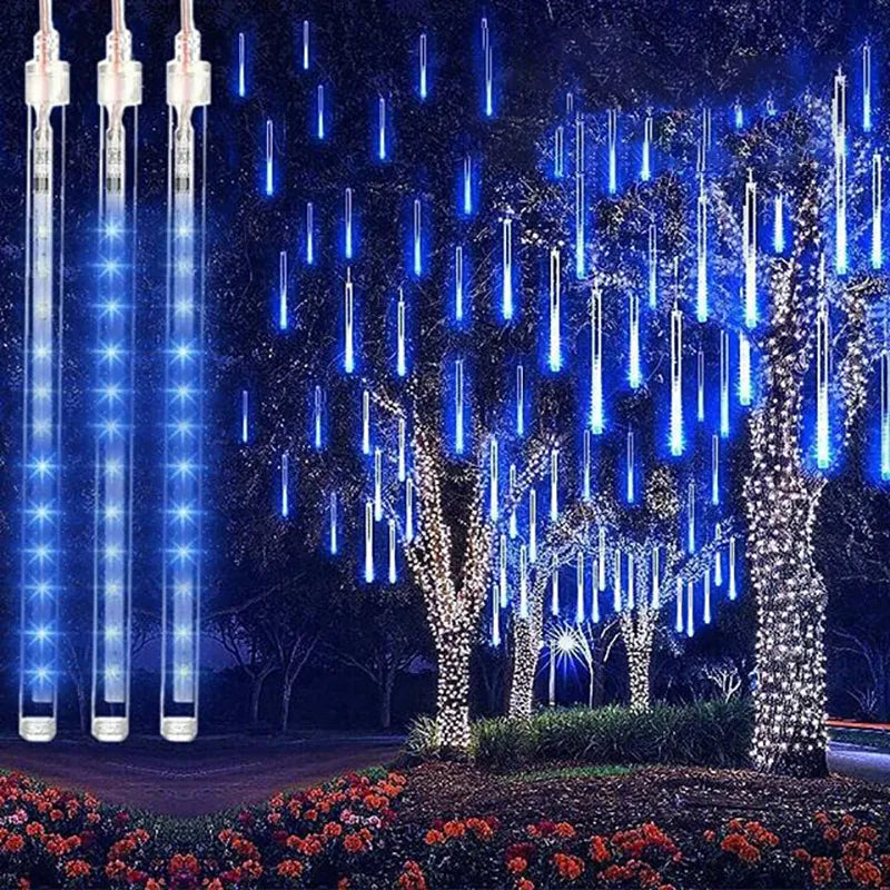 Christmas LED Meteor Shower Garland Festoon Holiday Strip Light Outdoor Waterproof Fairy String Lights For Street Decoration