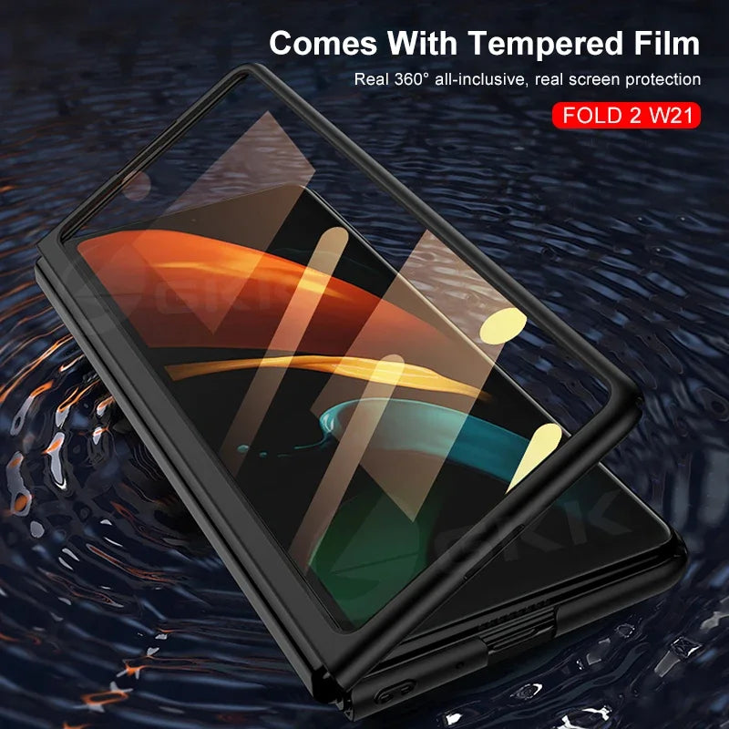 Ultra-thin Armor Plastic Case For Samsung Galaxy Z Fold 2 Outer Screen Glass Protective Matte Cover For Samsung Z Fold2 5G Case