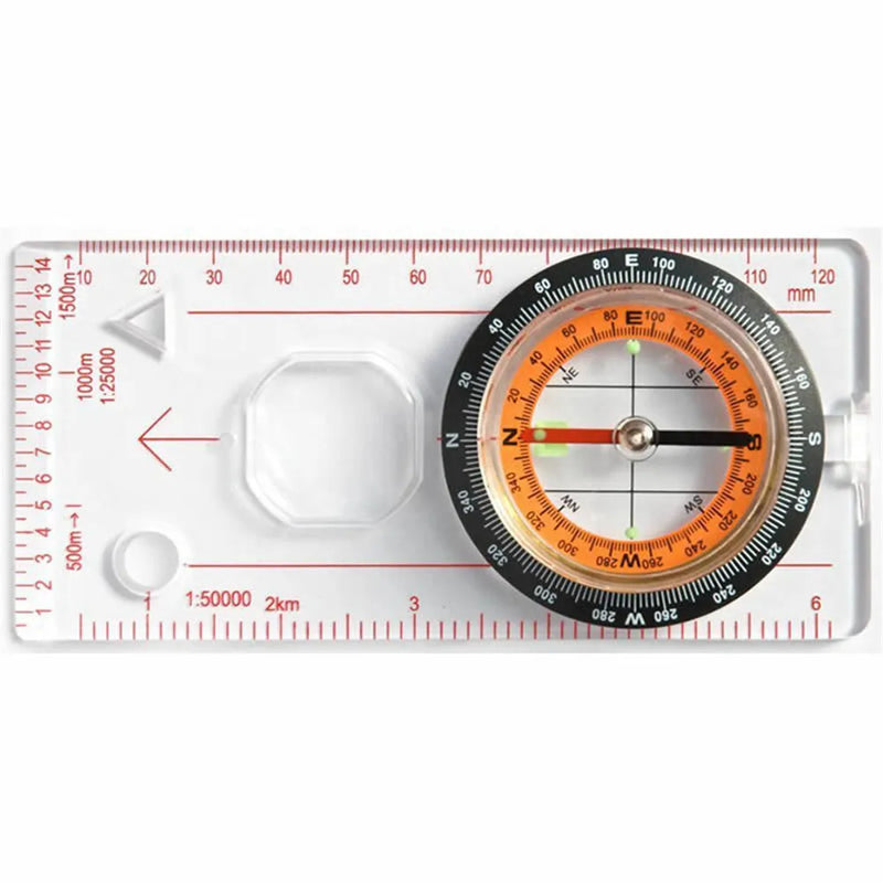 Professional Portable Magnifying Compass Ruler Scale  Hiking Camping Boating Orienteering Map