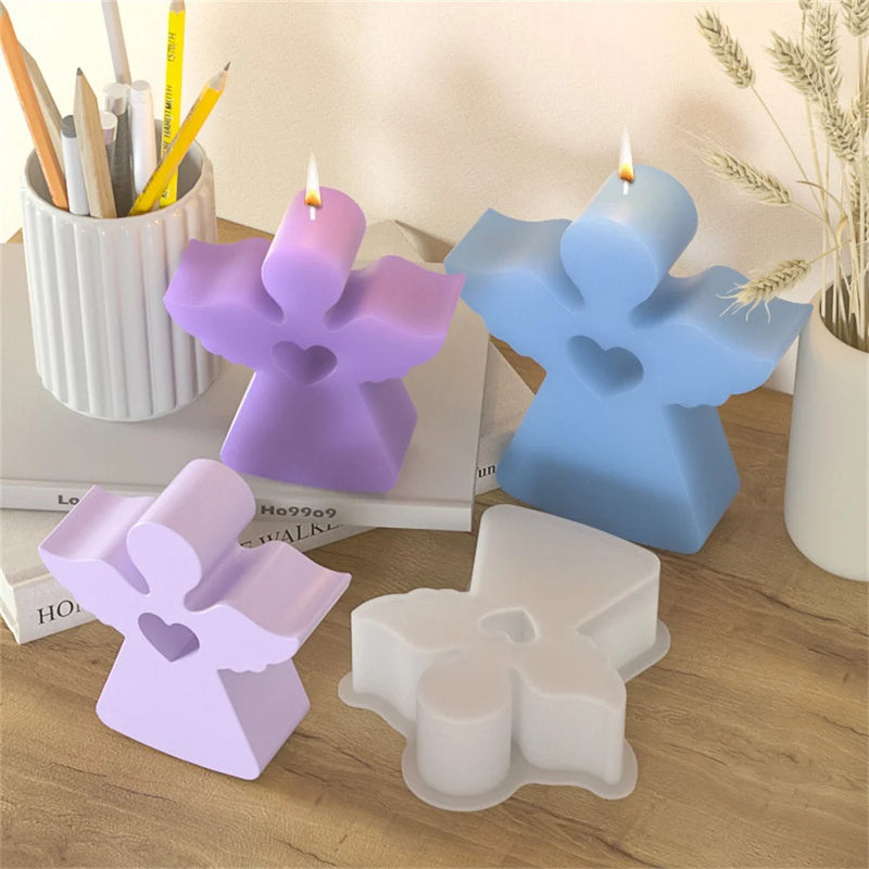 Cute Angel Candle Silicone Mold Gypsum Car Mounted Incense Expanding Gypsum Decoration Mold Easter Aromatherapy Candle Mold