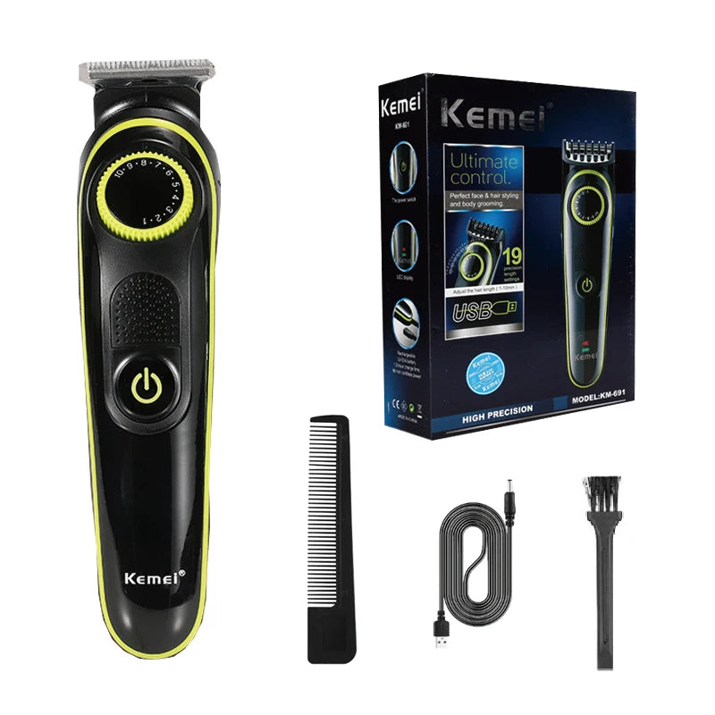 Kemei 1-10mm adjustable hair Beard Trimmer for men  electric stubble trimer face grooming rechargeable haircut machine