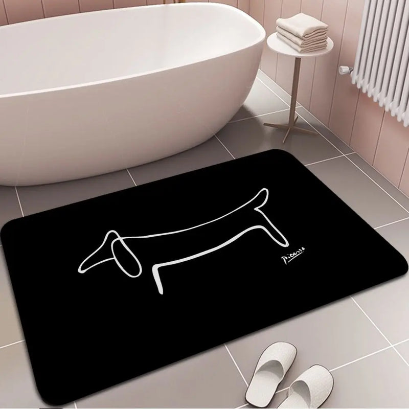 Pablo Picasso Wild Wiener Dog Dachshund Floor Carpet Retro Multiple Choice Living Room Kitchen Rug Non-Slip Hotel Decor Mat