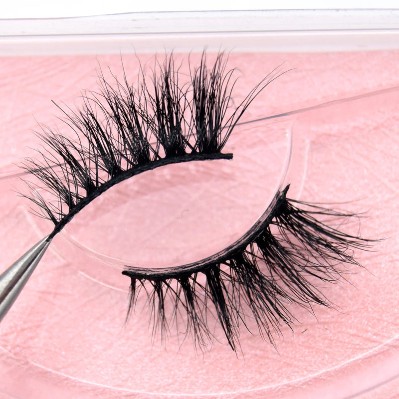 Visofree Half Mink Lashes Make Up False Eyelashes Hand Up Natural Long Mink Lashes Cruelty Free Crisscross Mink Fake Eyelashes