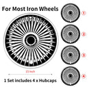 4 PCS Wheel Covers Hubcaps Design For 15 Inch Steel Wheels R15 Tire For Most Family Cars