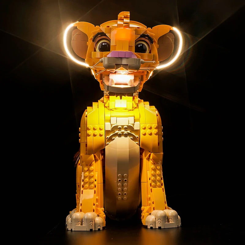 Brick Bling LED light model 43247 is suitable for Simba the Lion King building block gift (only including lighting accessories)