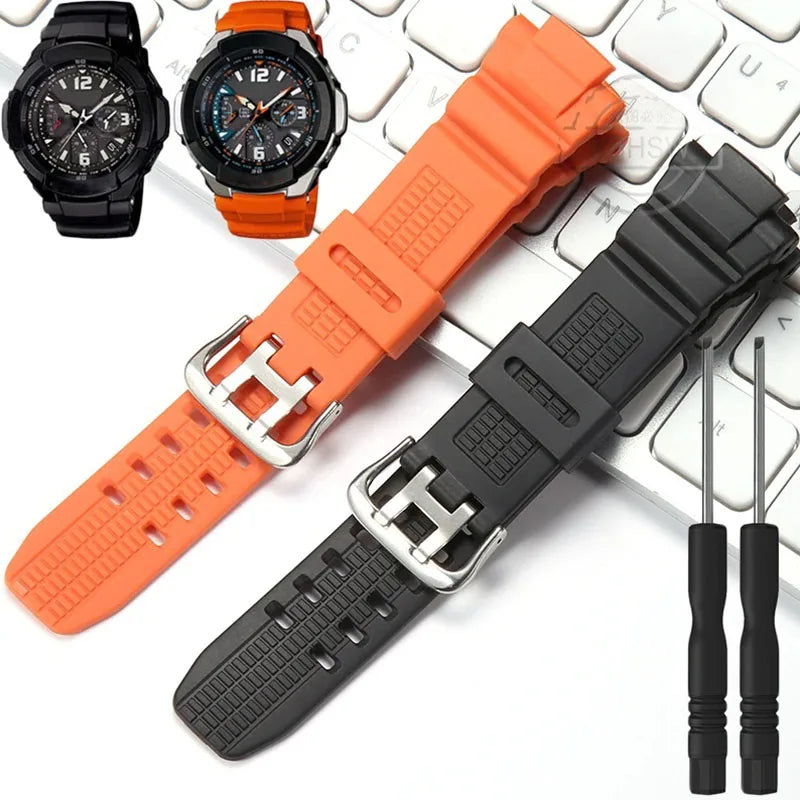 Silicone Rubber Strap Suitable for Casio  GW-3000B 3500B 2500B 2000 G-1500 Men's Watch Band Black Orange Replace Bracelet