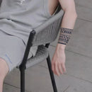 Geometric Totem Ring Herbal Juice Tattoo Stickers Waterproof Semi-permanent Arm Lasting Art Male Fake Tattoo Decal Faux Tatouage