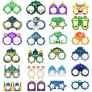 12/6pcs EID Mubarak Decoration Paper Glasses Frame Ramadan Islamic Muslim Photo Booth Props Kids Gift Eid Al Adha Party Supplies