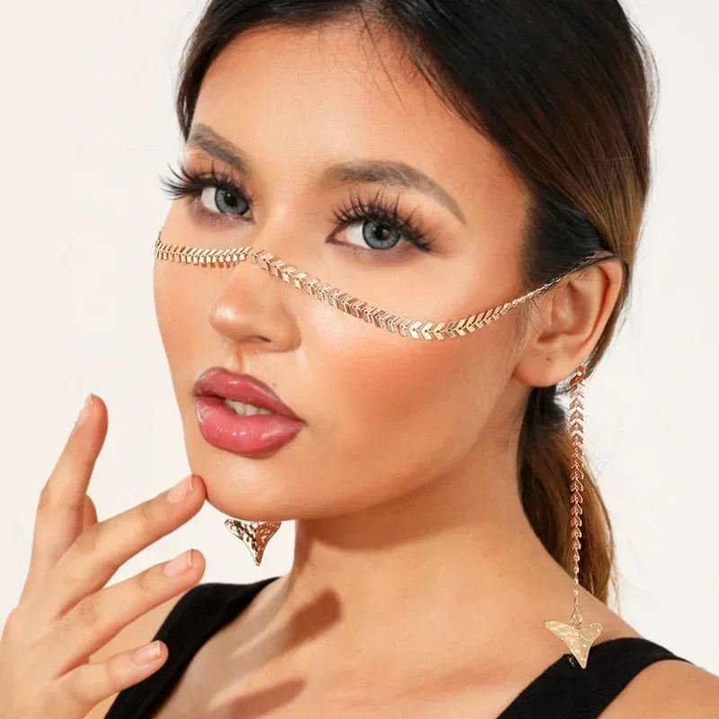 Layered Face Chain Mask Decoration Accessories Rhinestone Glitters Carnival Masks Fashion Jewelry Women Gifts Dropshipping