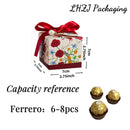 12/30 Pcs Plant Flower Candy Box Beauty Biscuit Accompanying  Paper Boxes Suitable for Wedding Birthday Valentine's Day