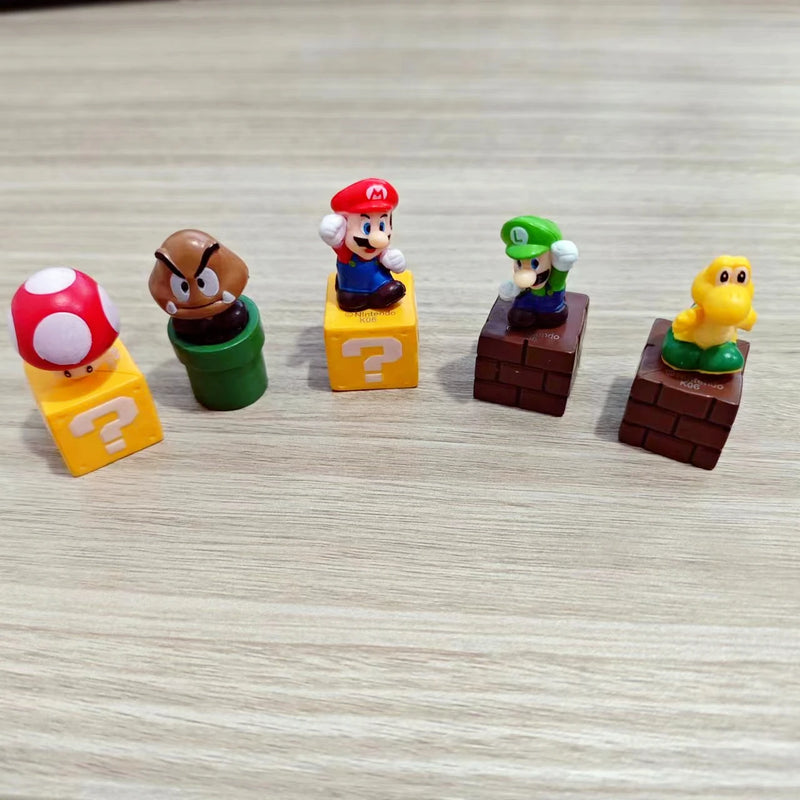 Anime Super Mario Bros Game Yoshi Bowser Luigi brother Action Figures Toy Figures kid birthday gift Model doll Christmas present