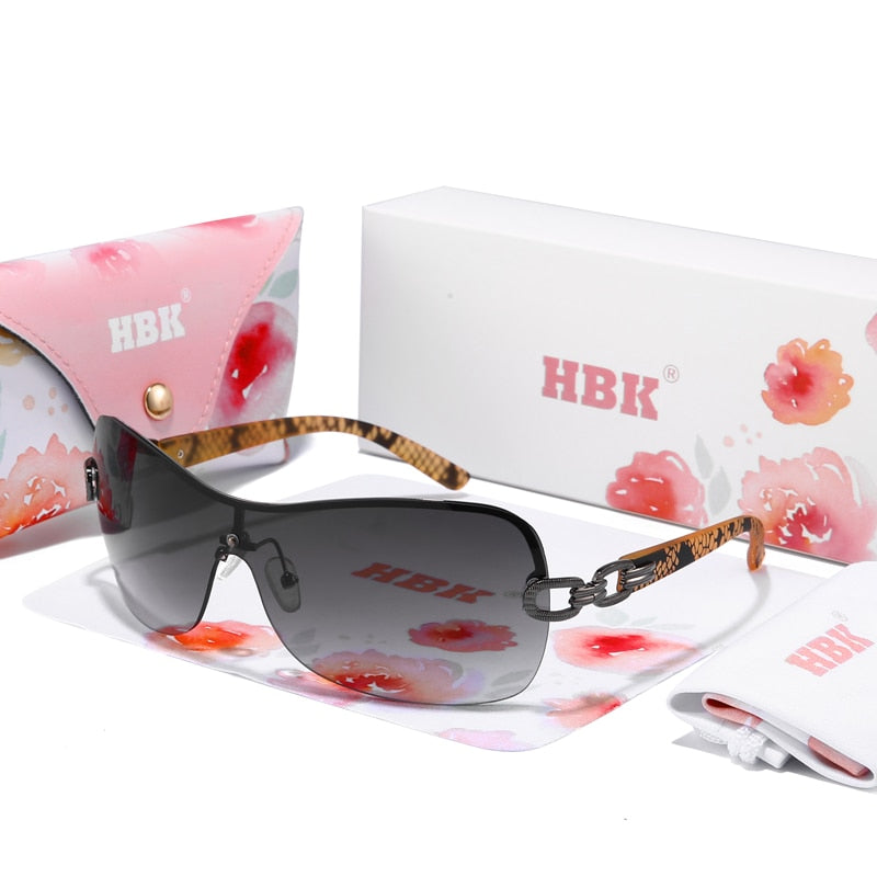 HBK Italy Oversized Gradient Sunglasses Women TOP QUALITY Brand Vintage Lady Summer Style Sunnies Shades Sun Glasses FemaleUV400