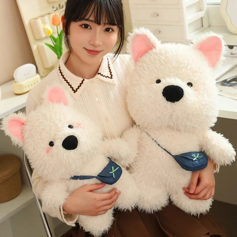 Cute West Highland Terrier Dog Stuffed Animal Plush Toy Creative Puppy Baby Appease Doll Pillow Birthday Christmas Gifts