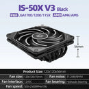 ID-COOLING IS-50X ITX Air-cooling CPU Cooler 5 Heat Pipes 4Pin PWM 12015 Fan For Intel LGA 1700 1200 AM4 AM5 Processor Cooler