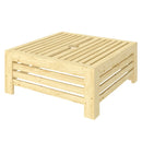 2in1 Outdoor Storage Box for Umbrella Base Umbrella Stand Table Wooden Patio Coffee End Table with Umbrella Hole Natural Wood