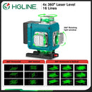 HGLINE 4D 16 Lines Green Line Laser Level APP Remote Control Horizontal Vertical Measuring Laser Instrument Inclined Laser Level