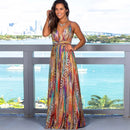 Summer New Women's Dress Long Sleeveless Printed Beach Tank Dress Fashionable European American Cross-border Style