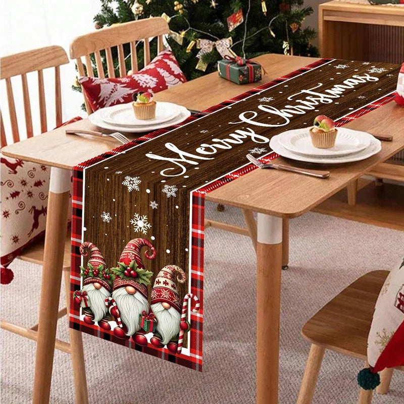 Christmas Table Runner Merry Christmas Decoration For Home Xmas Table Decor 2025 Navidad Notal Noel Ornament Happy New Year 2026