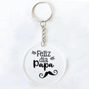 Funny Spanish Printed Key Keychain Transparent Circle Key Chain Acrylic Keyring Festive Birthday Father's Day Best Gift for Dad