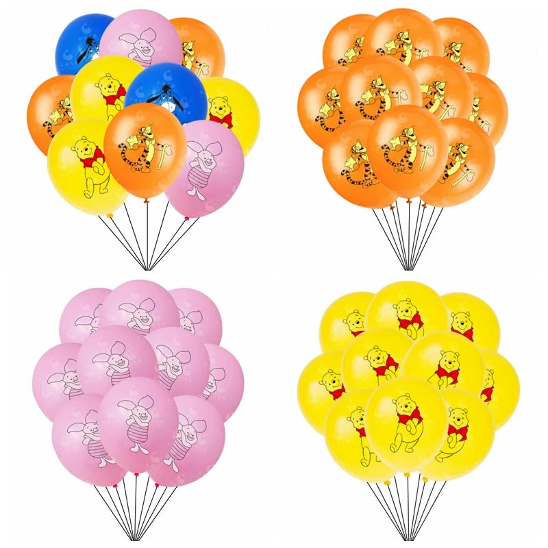 10/30pcs 12Inch Disney Winnie the Pooh Latex Balloon Party Supplies Bear Party Balloons for Baby Shower Birthday Party Decor