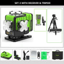 Huepar 16 Lines Laser Level With Receiver Tripod Rangefinder 4D Green Self-level Bluetooth Laser Tool Remote Control & Hard Case