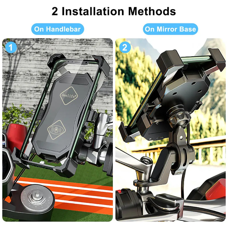 Deelife Motorcycle Phone Holder Wireless Charging for Moto Support Telephone Mount Mobile Stand Cellphone Bracket