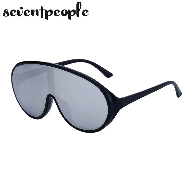 Oversized Shield Sunglasses Women Men 2025 Luxury Brand Designer Fashion One-Piece Sun Glasses For Female Punk Big Frame Shades