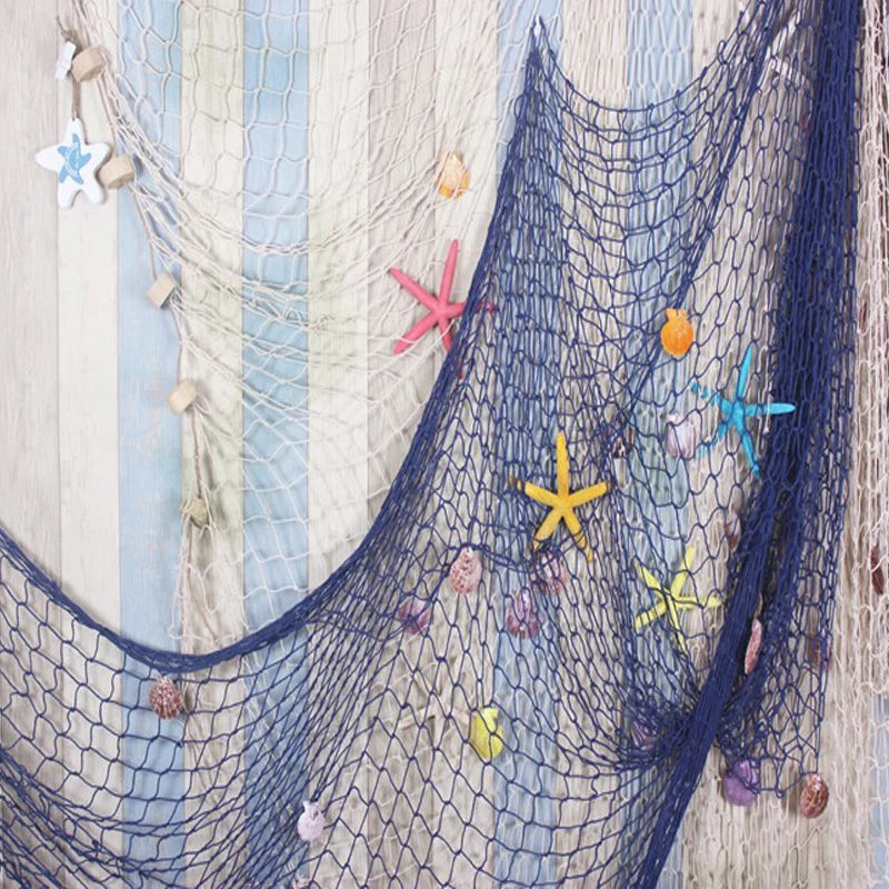 Fishing Net Wall Hangings Ornament Studio Prop Room Home Decoration Mediter Sea Stickers Marine Over The Garden Crafts Nautical