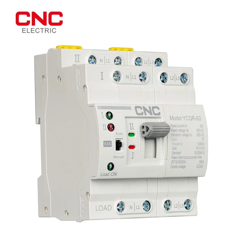 CNC Din Rail 2P 4P ATS Dual Power Automatic Transfer Switch Electrical Selector Switches Uninterrupted Power 25A 40A 63A