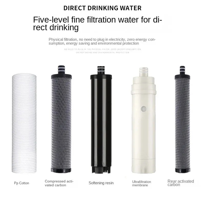 Stainless Steel Household Kitchen Direct Drinking Water Purifier Tap Water Faucet Filter Level 5 Ultrafiltration Water Filter